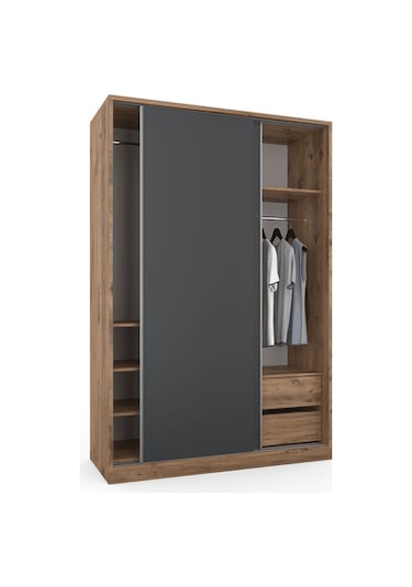 Vega Raydolap 140x210 - Sürgülü - Atlas Çam - Antrasit
