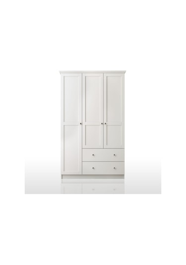 Side 3 Kapak 2 Çekmece Gardırop Beyaz