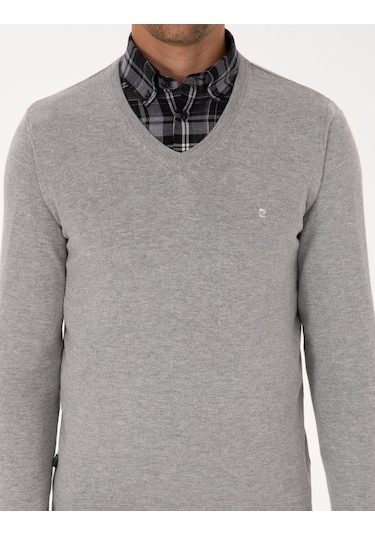 Pierre Cardin Erkek Açık Gri Melanj Kazak /triko 50314190-vr091 Açık Gri Melanj