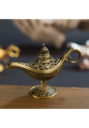Ruicoo "altın Aladdin Sihirli Lamba - Ev Dekoru Ve Aromaterapi İçin Lüks Metal Şömine"