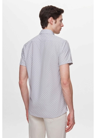 Twn Slim Fit Taş Baskılı Easy Iron Gömlek 4ec02ad042802 S01