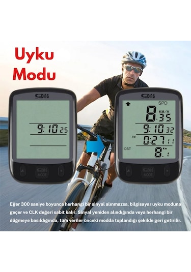 Monozone Km Sayacı Işıklı Lcd Ekran Çok Fonksiyonlu Hızgöstergesi Siyah