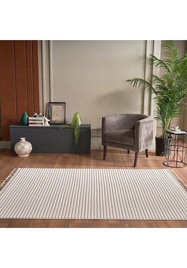 Deco Alvin 12612 Halı Yolluk Krem İskandinav