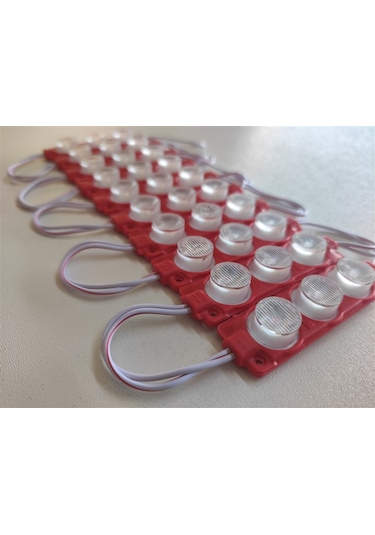 Replax Carub Camlı Parmak Led Lamba Kırmızı 12 Volt Su Geçirmez 10'lu 3m