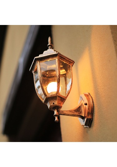 Qingmipy Avrupa Tarzı Su Geçirmez Led Güneş Enerjili Duvar Lambası, Retro Merdiven Koridor Bahçe Aydınlatması, Siyah 7 İnç Siyah