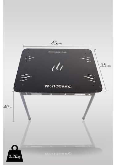 Worldcamp Portatif Alüminyum Kamp Masası Siyah