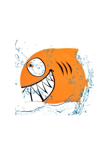 Suntek Köpekbalığı Şekilli Yüzme Boneleri Çocuklar Kısa Turuncu