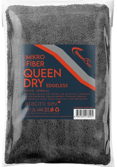 Smartbee Queendry Edgeless Mikrofiber Oto Kurulama Havlusu 50×70