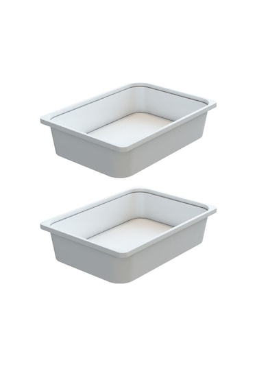 Montessori Oyuncak Dolabı Kutusu Saklama Kutusu Çocuklar İçin Aktivite Kutusu 2 Adet Beyaz Beyaz