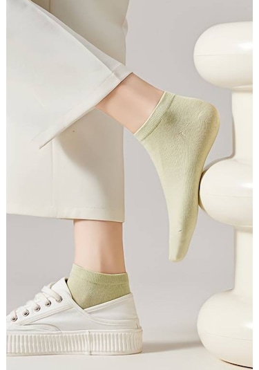 Kral Socks Yazlık Pamuklu Penye Kadın Patik Çorap 10 Çift - Çok Renkli