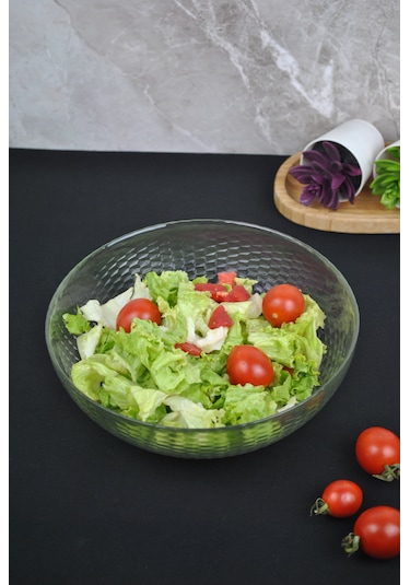 Lola Cam Salata Tabağı Sunum Cips Tabak 22 Cm Servis Kasesi- 1 Ad