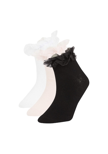 Defacto Kız Çocuk 3'lü Pamuklu Patik Çorap C2937A8NSKR1 Çok Renkli Defacto Kız Çocuk 3'lü Pamuklu Patik Çorap C2937A8NSKR1 Çok Renkli