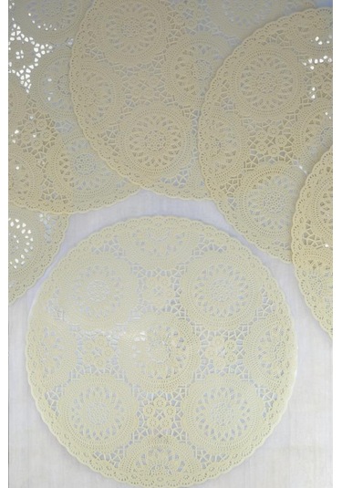 Digithome Acar 6 Lı Amerikan Servisi Supla Yuvarlak Krem 38 Cm Acr-279 C320.033 Krem