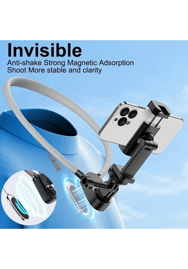 Motion003 1 Takım Mobil Telefon Kordonu Manyetik Anti Sallantı Sabit Boyun Vlog Kamera Kordonu Spor Açık Hava Canlı Balıkçılık Bisiklet Video Kaydı -