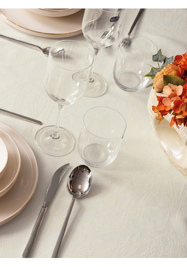 Cotton Box Jakarlı Dertsiz Masa Örtüsü Lavinia Krem 155x220