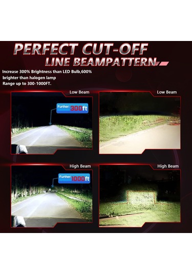 Yifomall H4 Led Far Ampulü 80w 10000lm Ip67 Su Geçirmez Araç Farı - Çift Soğutmalı