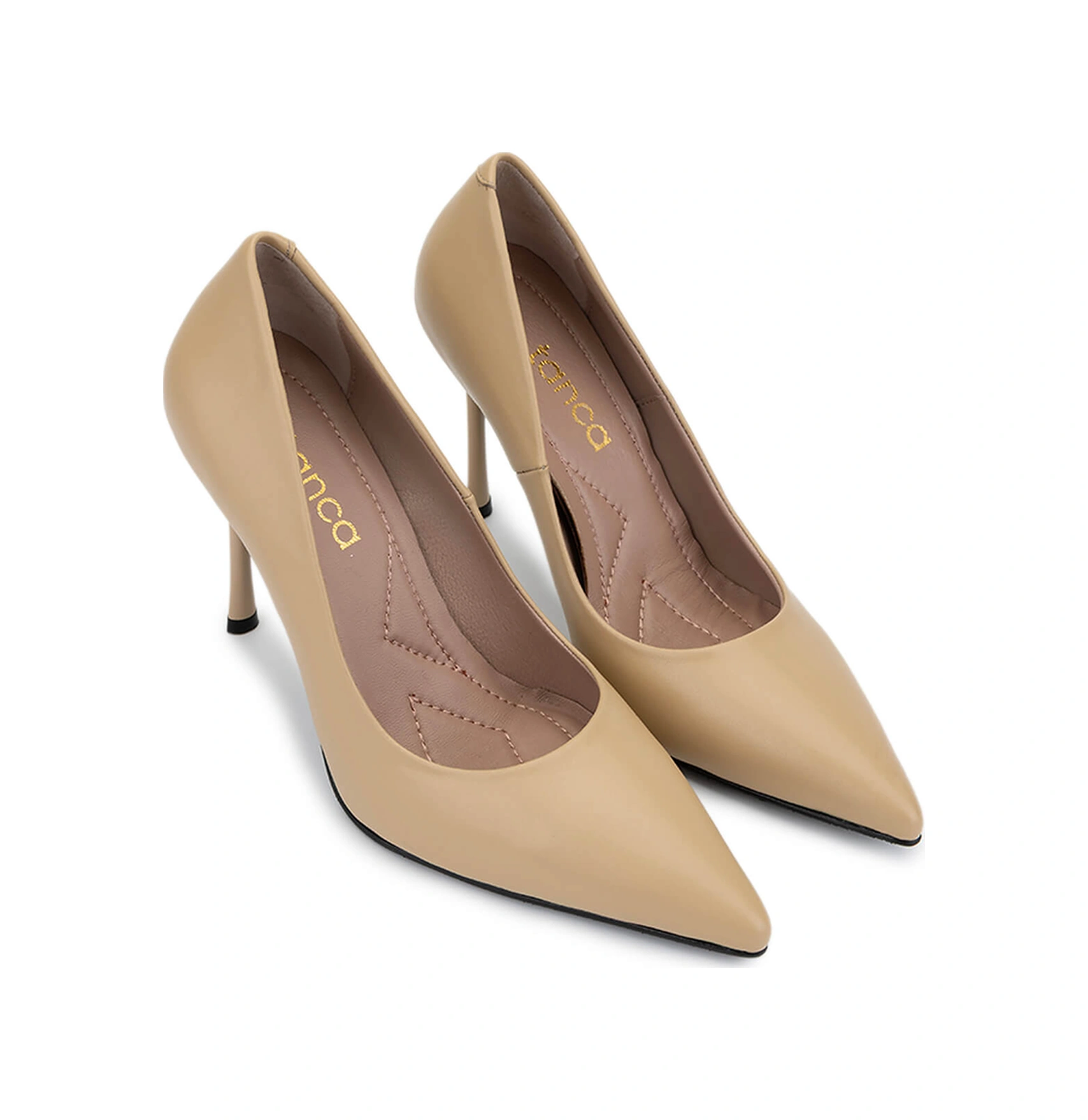 Tamer Tanca Kadın Hakiki Deri Bej Topuklu Ayakkabı 1129 109 Bn Ayk Sk25-26 Nude Dr Nude