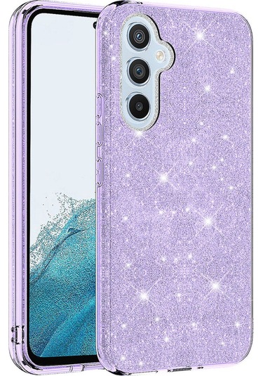 Samsung Uyumlu Galaxy A14 Kılıf Zore Shining Silikon Mor