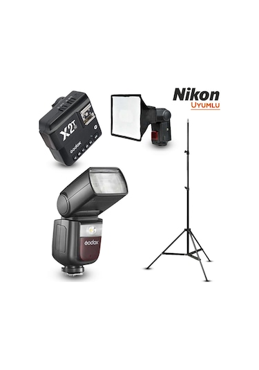 Godox V860III-N Nikon Flaş Full Set - Tripod