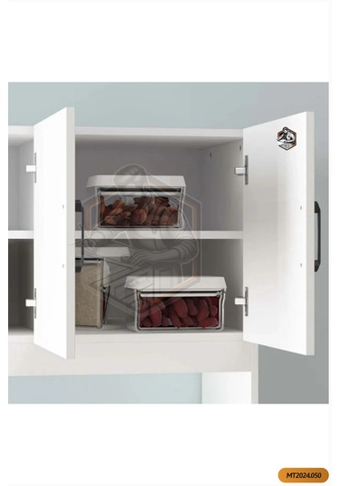 Tamamı Mdf 6 Kapaklı Açık Raflı Çok Amaçlı Mega Mutfak Dolabı/kil