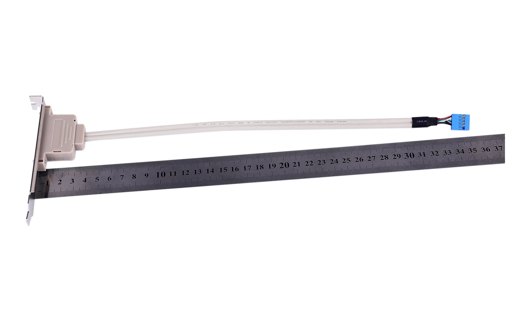 Qingmipy Masaüstü Bilgisayar Kasası İçin Pcı Konumlu 2 Usb 2.0 Portu Anakart Genişletme Kablosu Beyaz Bakır Tel