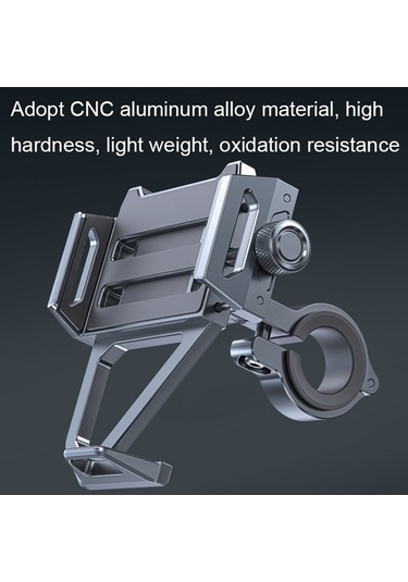 Ebitda Alüminyum Motosiklet Cep Telefonu Tutucu, Bisiklet Navigasyon Braketi, Darbeye Dayanıklı, Gümüş Gümüş