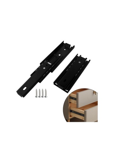 Trendooze Homyl Dolap Çekmece Rayları Mobilya Uzunluk 5-inç Siyah Takım İçi