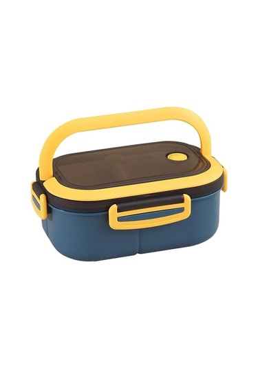 Ulzyvf Taşınabilir Sevimli Öğle Kutusu, Bölmeli, Mavi, Buzdolabı Uyumlu Bento Mavi