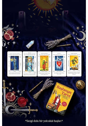 Başlangıç Tarot / Yeni Başlayanlar İçin Açıklamalı 78 Tarot Kartı Ve Rehber Kitap