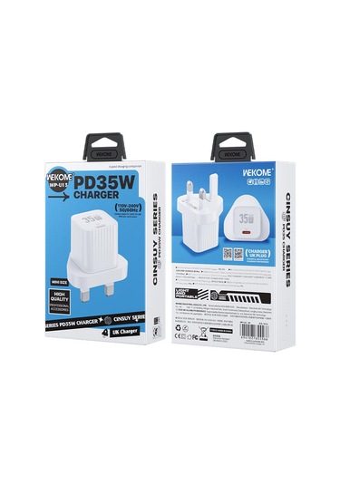 Wk Wp-u13 Cinsuy Hız Pd35w Tip-c Hızlı Şarj Cihazı, Fiş: İngiltere Fiş Beyaz Beyaz