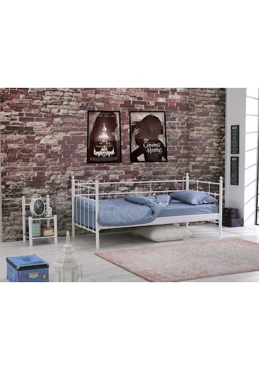 Bedliga Lalas Daybed Ferforje Metal Tek Kişilik Karyola 90X200 Bedliga Lalas Daybed Ferforje Metal Tek Kişilik Karyola 90X200