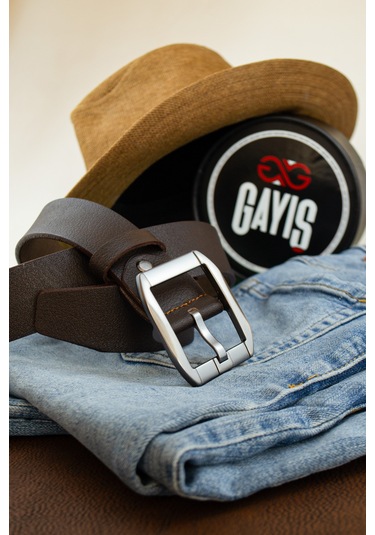 Özel Kutulu Premium Hakiki Deri Erkek Kot Kumaş Pantolon Kemeri