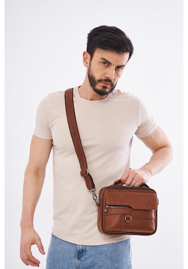 Derinss Deb5119 Hakiki Deri Taba Erkek El Ve Omuz Çantası 001