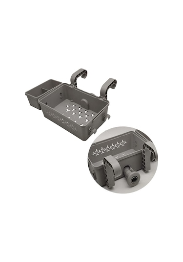 Suntek Havuzbaşı Depolama Sepeti Yer Üstü Havuz Gri 42 x 33 CM