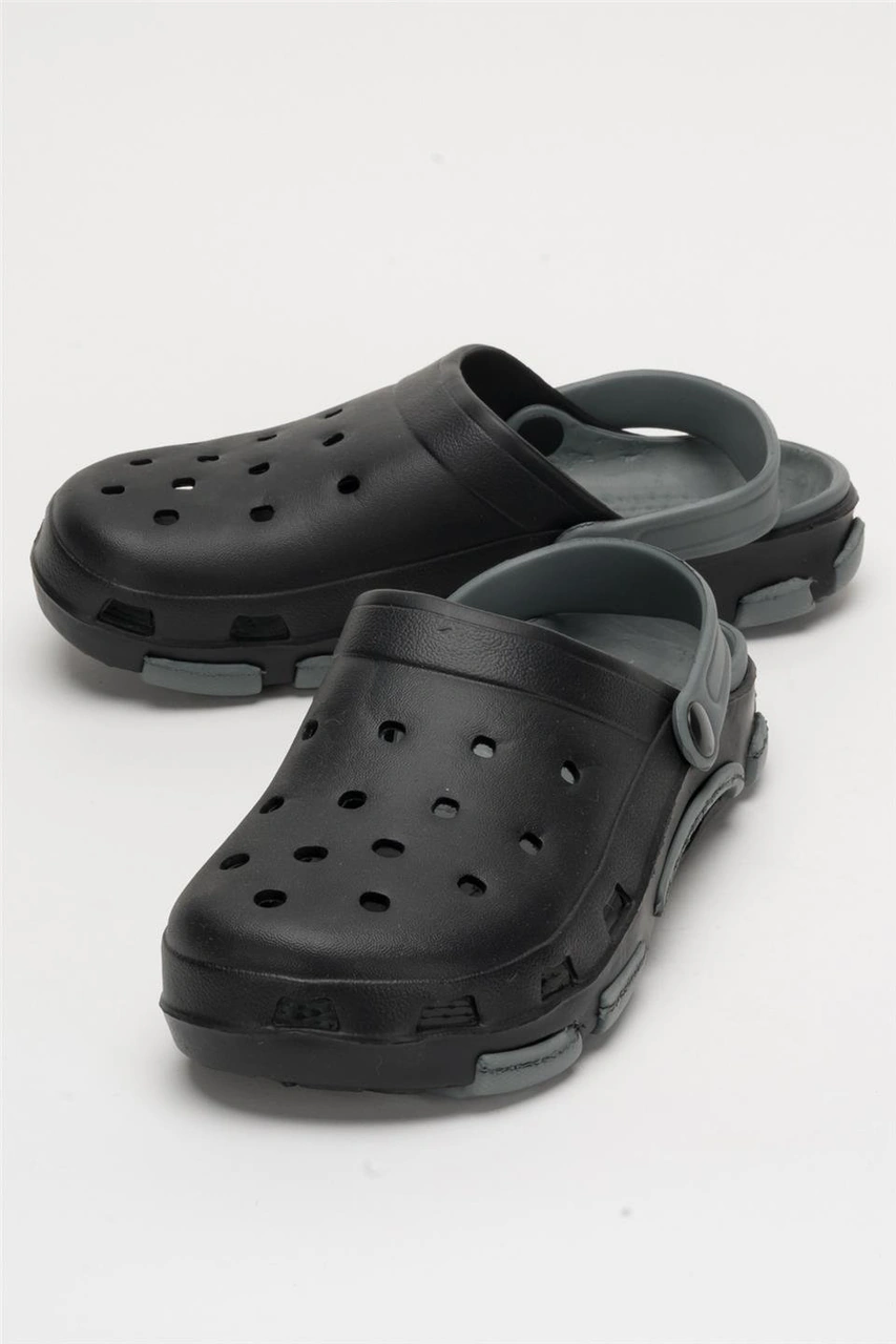 Unisex Çift Tabanlı Ortopedik Hemşire Doktor Aşçı Laboratuvar Deniz Havuz Terliği Sandalet Siyah - Füme Siyah - Füme