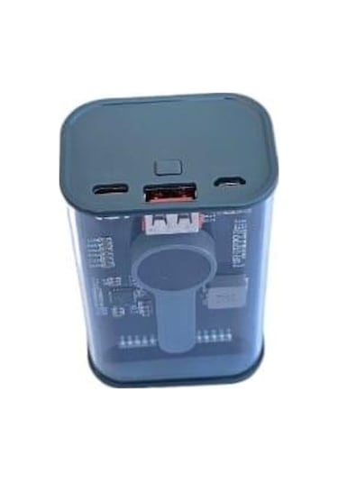 22.5w Pd Hizli 10000 Mah Digital Şeffaf Tasarimli Powerbank Gri