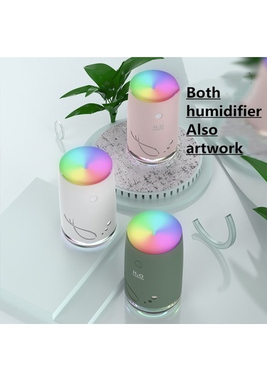 Muhtasar Balık Desen Mini Ev Dilsiz Yatak Odası Öğrenci Yurdu Ofis Taşınabilir Usb Kablosuz Dayanıklı Nemlendirici Yeşil