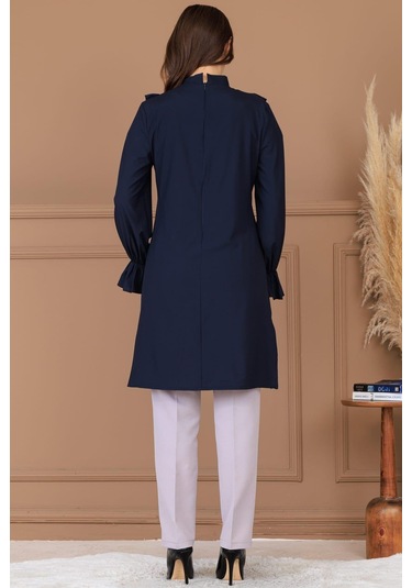 Asel Tunik Pantolon İkili Tesettür Takım Lacivert Lacivert