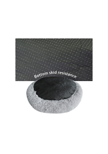 Geeroyoo Yıkanabilir Kaymayan Dönut Şeklindeki Pet Yatağı Haki Renkli