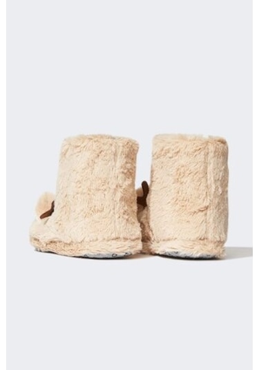 Defacto Kız Çocuk Yılbaşı Geyik Temalı Pelüş Ev Botu Y4305a623wnbn45 Kahve Kahverengi