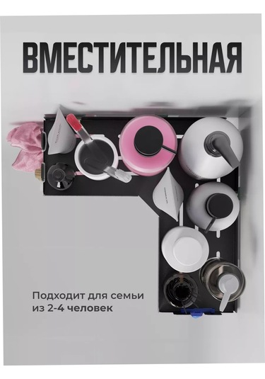 Flybuy Dilimsiz Siyah Köşe Banyo Rafları 242517397 Siyah Mat Siyah