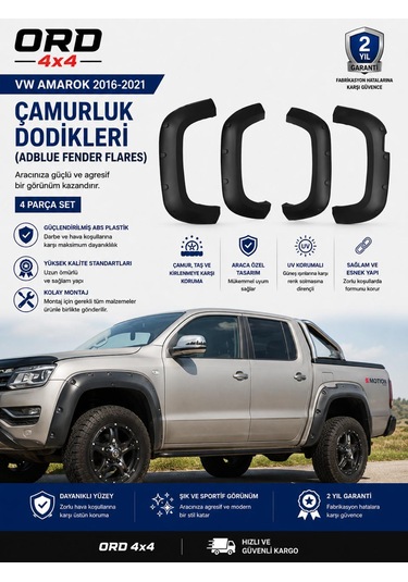 Ord4x4 Vw Amarok 2010-2016 Çamurluk Dodikleri Fender Flares