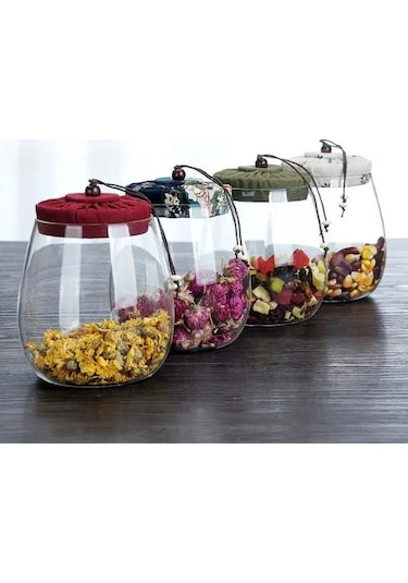 Qerhome Anadolu İlmiği - 4 Lü Doğal Cam Kavanoz Seti 650 Ml Şeffaf