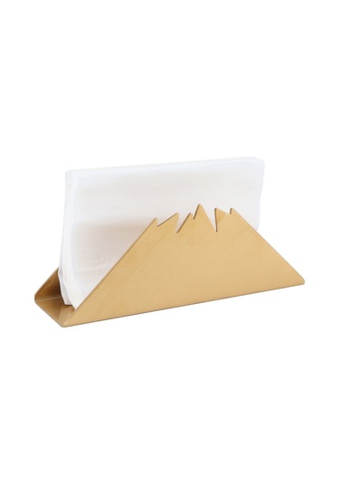 Shineyee Altın Renkli Paslanmaz Çelik Üçgen Masa Bezi Tutucu - Restoran, Kahve Dükkanı, Otel İçin Dayanıklı Masa Dekorasyonu Altın