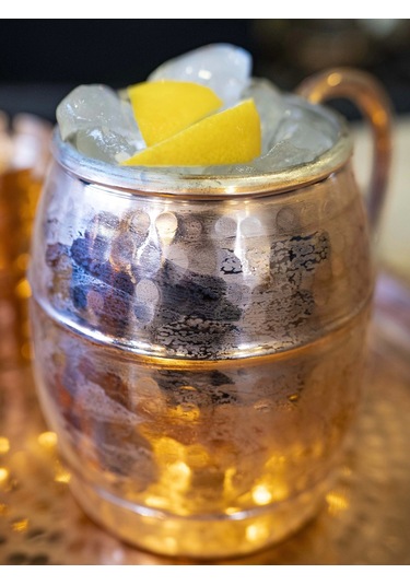 Bakır Bardak Fıçı Model 2li Parlak Bakır Renk