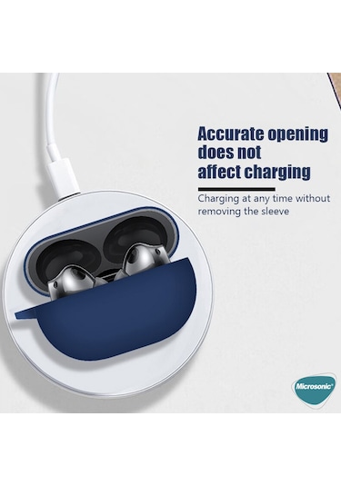 Microsonic Huawei Freebuds Pro 4 Kılıf Askılı Mat Silikon Mavi