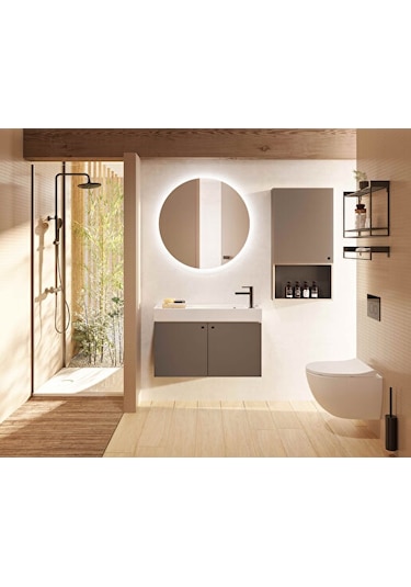 Vitra Aquaheat Bliss 240 2f Duş Kolonu Ve Termostatik Duş Bataryası Sistemi Mat Siyah A4720536 Siyah