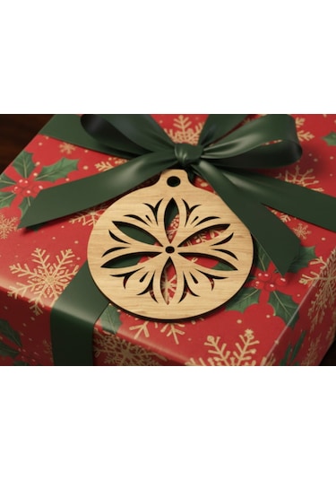 10 Parça Ahşap Yılbaşı Ağacı Süs Seti Ortalama 6-8 Cm Noel Ağacı Süsü