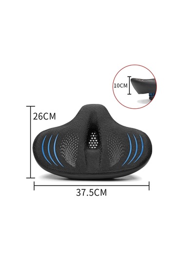 Suntek Bisiklet Koltuğu Yumuşak Geniş Pu Deri Su Siyah-mavi Siyah - Mavi