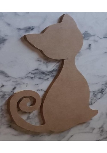 Hobi Adn Dekoratif Pano Kedi Cnc Kesim Ahşap Ham Mdf Model El Yapım